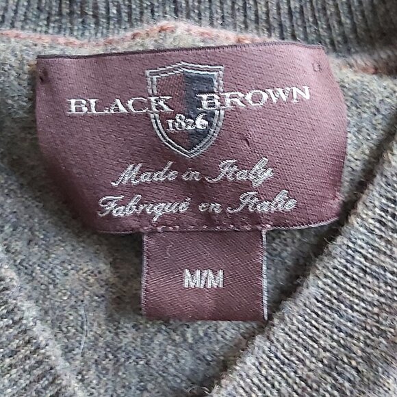 BLACK Brown 1826 Boys Grey Long Sleeved Wool Shirt Size Medium - Picture 3 of 5